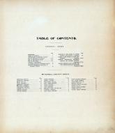 Table of Contents, Mitchell County 1902